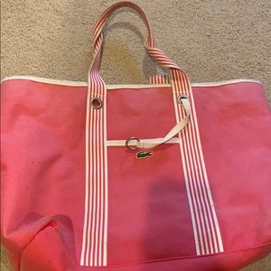Lacoste large canvas beach tote